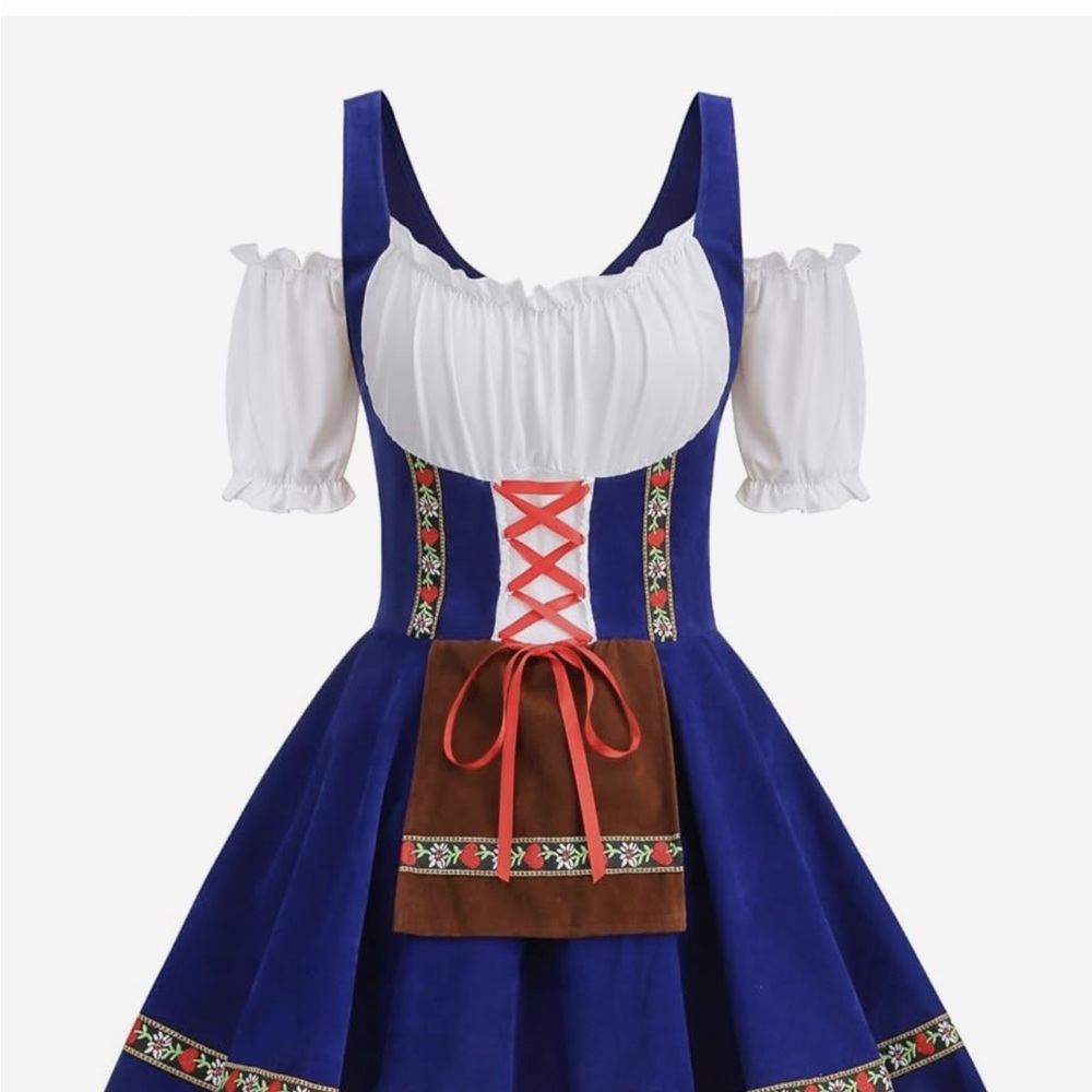 Womens Oktoberfest Costume, Velvet German Bavarian Dress for Halloween Carnival
